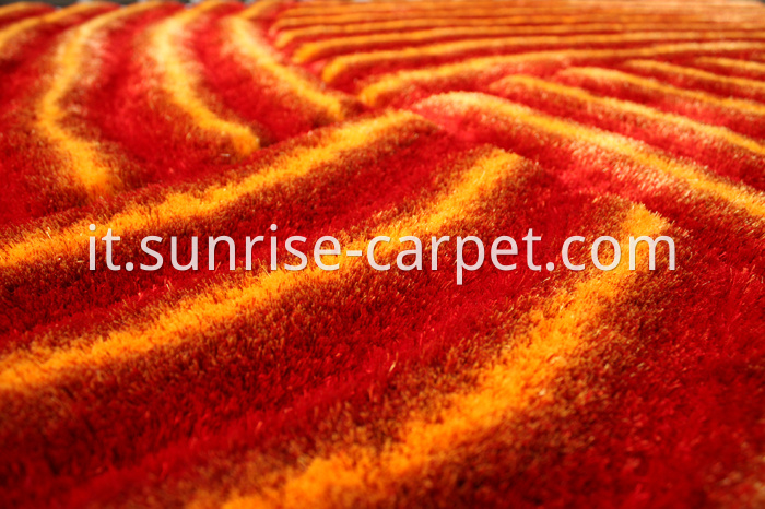 3D Rug with Red and Orange color